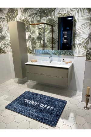 Keep Off Single Latex Non-Slip Base Waterproof Bath Mat Set (80x120) Navy Blue BYDKEEPOFF-BNY - Brillant