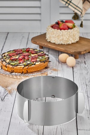 Edelstahl-Rundklemme für Kuchen und Gebäck, verstellbarer Kreis, 16/30 cm, Höhe 10 cm - Embhome