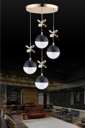 Kelebek 4'lü Gold Modern Ledli Avize 1605040012581 - İstanbul Avize