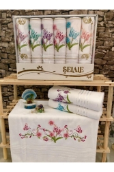 Kelebek Desen 50x90 Kadife 3 Boyutlu 6 Renk Lüx Havlu 201 - Şelale