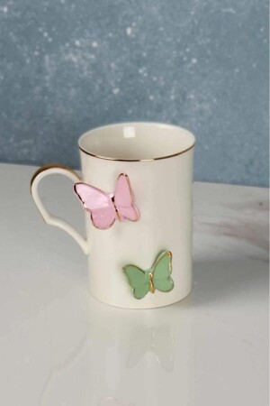 Mariposa 530 Kelebek Desenli Porselen Kupa 8681922000051 - AROW