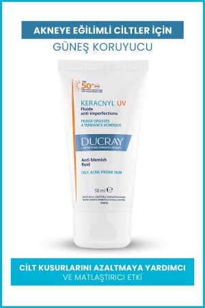 Keracnyl Fluid SPF 50- Yağlı ve Akneye Eğilimli Ciltler İçin Güneş Koruyucu 50ml 240325 - Ducray