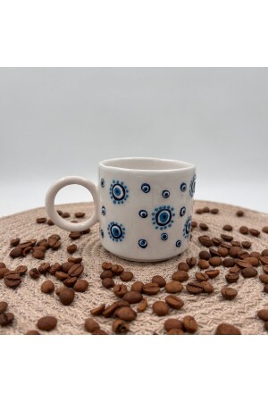 Keramiktasse mit Evil Eye Perlen 40 - Nakkaş Çini