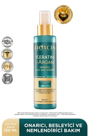 Keratin & Argan Repair Flüssige Haarpflegecreme 150 ml für geschädigtes und empfindliches Haar - Bioxcin