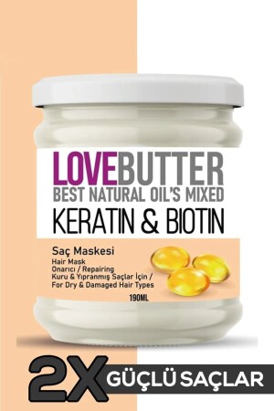 Keratin & Biotin Repairing Hair Mask for Dry and Damaged Hair 190ml P12268S6410 - LOVE BUTTER