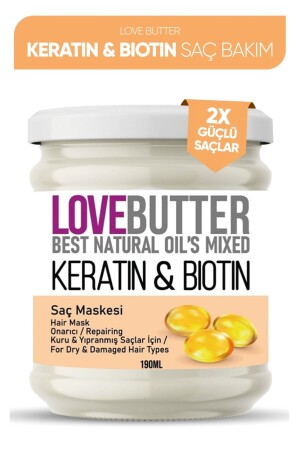 Keratin & Biotin Repairing Hair Mask for Dry and Damaged Hair - Love Butter