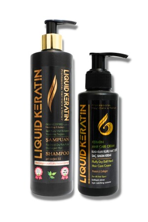 Keratin Care Set of 2 for Frizzy Hair (Frizzy Cream + Shampoo) - Liquid Keratin