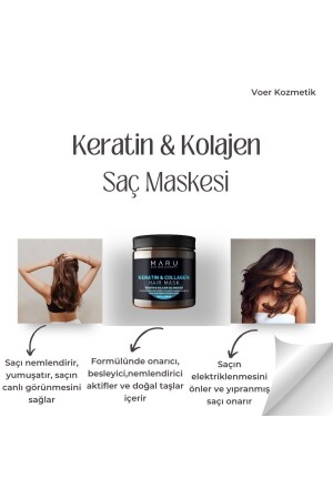 Keratin & Kolajen Saç Bakım Maskesi 500 Ml. - Maru