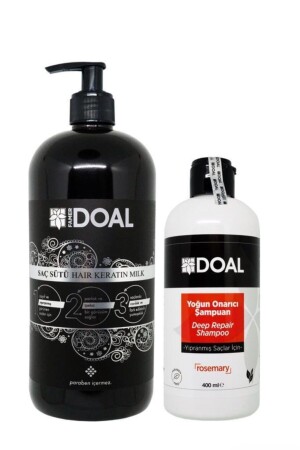 Keratin Milk 1000ml + Intensive Repair Shampoo for Damaged Hair 400 Ml - Doal