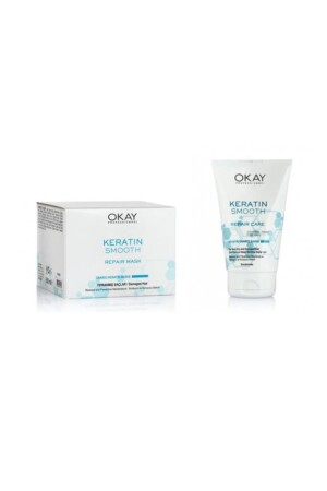 Keratin Smooth Onarıcı Saç Maskesi 500 Ml - Saç Kremi 100 Ml - Okay