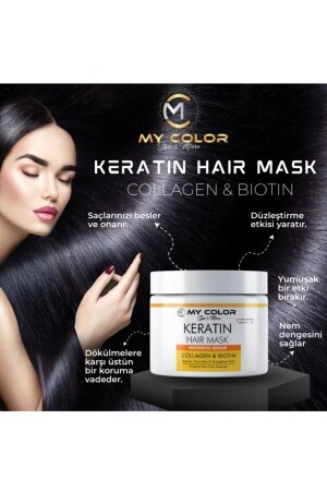 Keratin&collagen&biotin 500ml Saç Maskesi Dökülen Ve Yıpranmış Saçlar Için Onarıcı Güçlendirici Etki - Mycolor Style & More