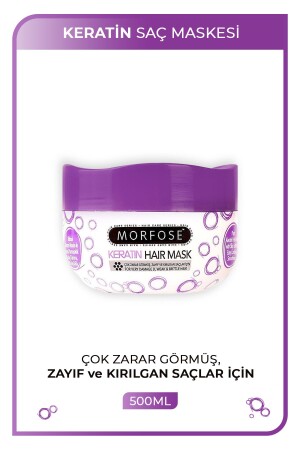 Keratinhaltige Haarmaske 500 ml für geschädigtes, schwaches und brüchiges Haar - Morfose