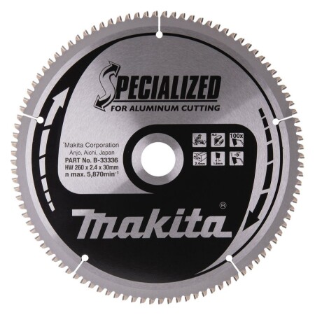 Kesme diski MAKITA 260x2.4x30mm 100T -5 ° - Makita Accessories