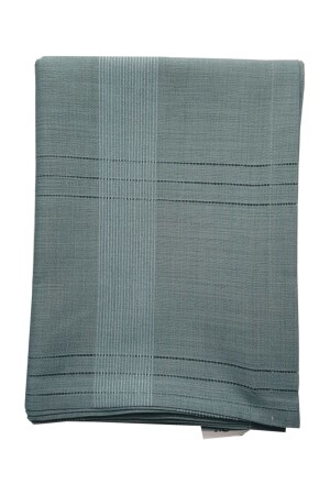 Keten Kumaş Çizgili Masa Örtüsü 160*220 cm Turkuaz - Erciyesceyiz