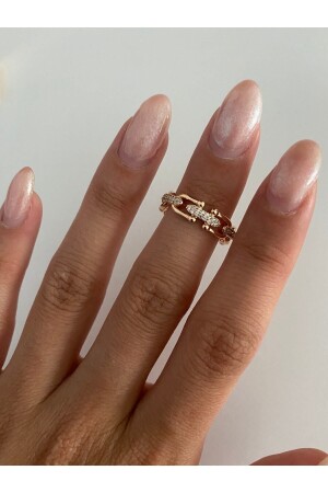 Kettenring mit Zirkon-Stein der Marke Gold, Modell - Ringbox