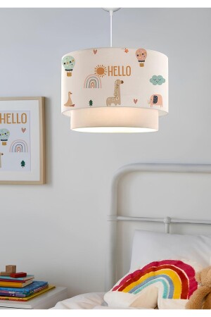 Kids Hello Friends Fabric Printed Pendant Lamp Children's Room Special Printing - Homing