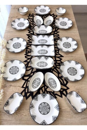 Kilim Pattern 20 Piece Breakfast Set for 8 Persons Klmkhvltyvrk0820-01 - VENÜS HOME DECORATION
