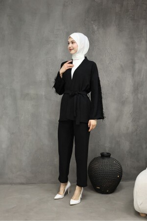 Kimono with lace detail and sleeves - Fors Butik