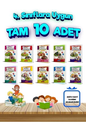 Kinder lernen 4. Set mit 10 Geschichten, die Freude am Lesen bereiten und für alle Klassenstufen geeignet sind. - Gönül Yayincilik