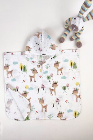 Kinderponcho aus 100 % Bio-Baumwoll-Musselin – Öko-Tex-zertifiziert – einlagig - La Mure Baby