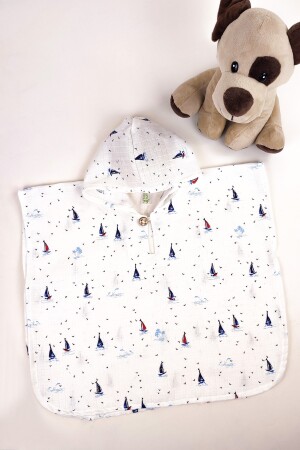 Kinderponcho aus 100 % Bio-Baumwoll-Musselin, Öko-Tex-zertifiziert, einlagig tkmp - la mure baby