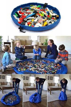 Kinderspielzeug Scrap Blue Bag Spielmatte Lego Puzzle und Puzzle Lernspielzeug Korb Luxus - Bundeba