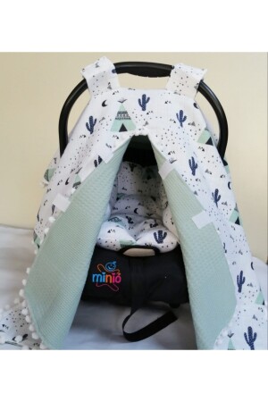 Kinderwagenbezug und Kissen aus pikiertem Musselinstoff 20001717 - BabyLifeHome