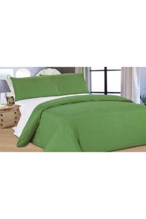 King Green Green White Cotton Satin Duvet Cover Set kinggreen - METİNEV