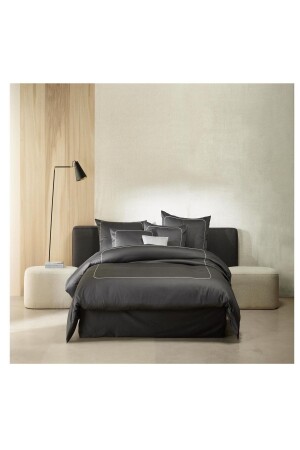 King Size Anthracite White Cotton Satin Duvet Cover Set Btboy45 - METİNEV
