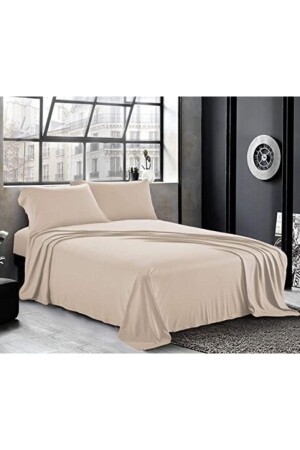 King Size Beige Color Duvet Cover Set Batbejpa - METİNEV