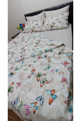 King Size Butterfly Patterned 4 Pillowcases (180x200) Elastic Sheet for Bed Duvet Cover Set. Battalkelebek4yas18x20 - NEVRESİMDESİNG