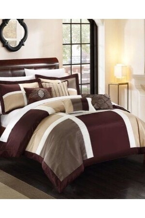 King Size Cotton Satin Duvet Cover Set Mixed Color byk341 - METİNEV