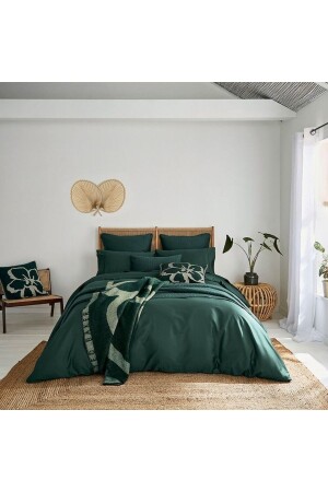 King Size Green Color High Quality Cotton Satin Duvet Cover bk5678fghişft - METİNEV