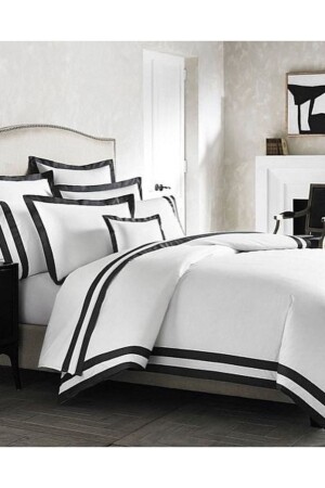 King Size King Size Black and White Organic Duvet Cover Bynmtr - METİNEV