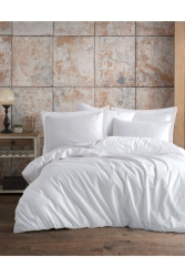 King Size, Nevresim Takımı, Poplin Kumaş- Beyaz Sf9349 - Sefaoğlu tekstil