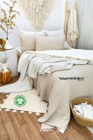 Nerz-Musselin-Tagesdecke/Überwurf-Set für King-Size-Betten mit 2 Kissenbezügen TYCCH3K2CN169184905562563 - YASEMİNİNEVİ