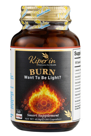 Kiperin Burn | L-Karnitin, Yeşil Çay, Guarana, Zencefil, Garsiniya, Kafein | 60 Kapsül - Kiperin