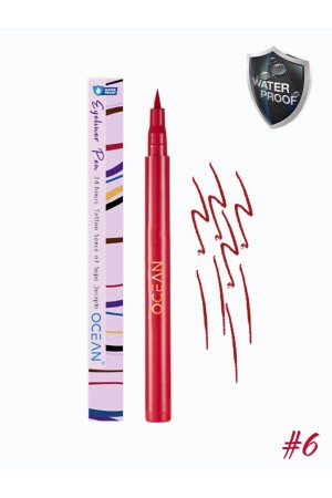 Kırmızı Eyeliner- Likit Kalem Eyeliner- Suya Dayanıklı- Yoğun Pigmentli - Ocean