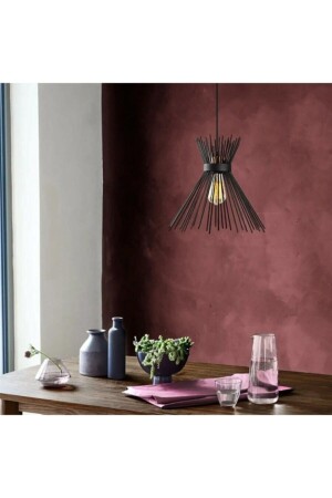 Kirpi Modern Black Living Room - Kitchen Single Chandelier Kirpi Single - Fer Avize