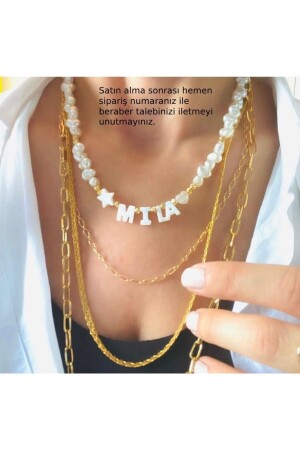 MNZ-Personalized Named Pearl Necklace. NUKNecklace23021210 - AtelierNU Jewelry