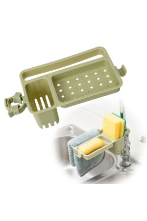 Kitchen Bathroom Sink Organizer with Soap Dispenser and Sponge Towel Rack Attached to the Faucet - Xnews