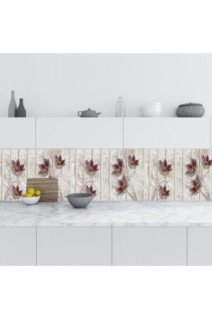 Kitchen Countertop Foil Tile Covering Foil 3d Flowers Background 60x500 Cm MTA-159-5 - StickerArt