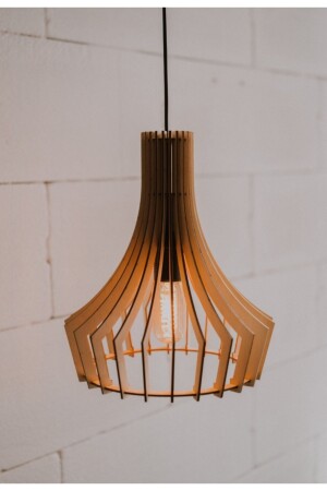 Kitchen Modern Design Cornered Long Natural Wood MDF 3D Rustic Kitchen Chandelier AVZSRF0033 - hü ma tasarım ve aksesuar