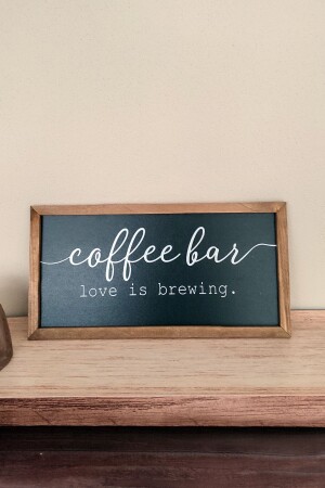 Kitchen Tea Coffee Corner Coffee bar Wooden Decor Wall Table Panel Set (BLACK) - Wooden Factory