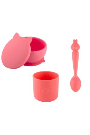 Kitten & Bubu & Hamham Set Silicone Vacuumed Plate & Cup & Spoon KITTENBUBUHAMHAM - pandish