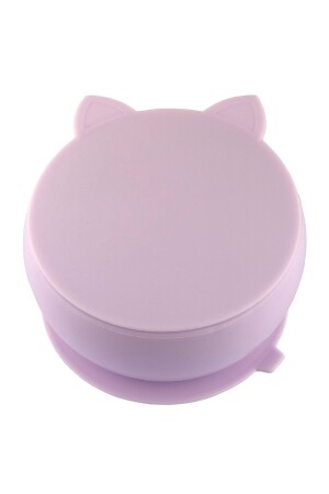 Kitten Vacuum Bottom Silicone Bowl with Lid Lilac TYC00564537632 - pandish