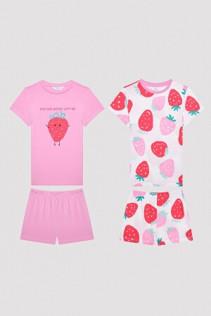 Kız Çocuk Strawberry Çok Renkli 2li Pijama Takımı - Penti