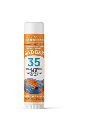 Klarer Zink-Sonnenschutzstift für Kinder Spf35, einfach aufzutragen 47269 - Badger