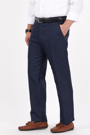 Klassische marineblaue Stoffhose für Herren in Übergröße - Bölünmez