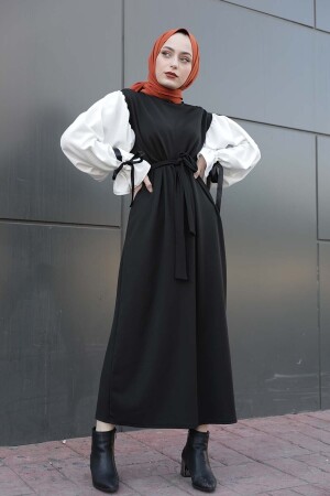Kleid mit Ballonärmeln und Gürtel T-TBT2933 - lamelif